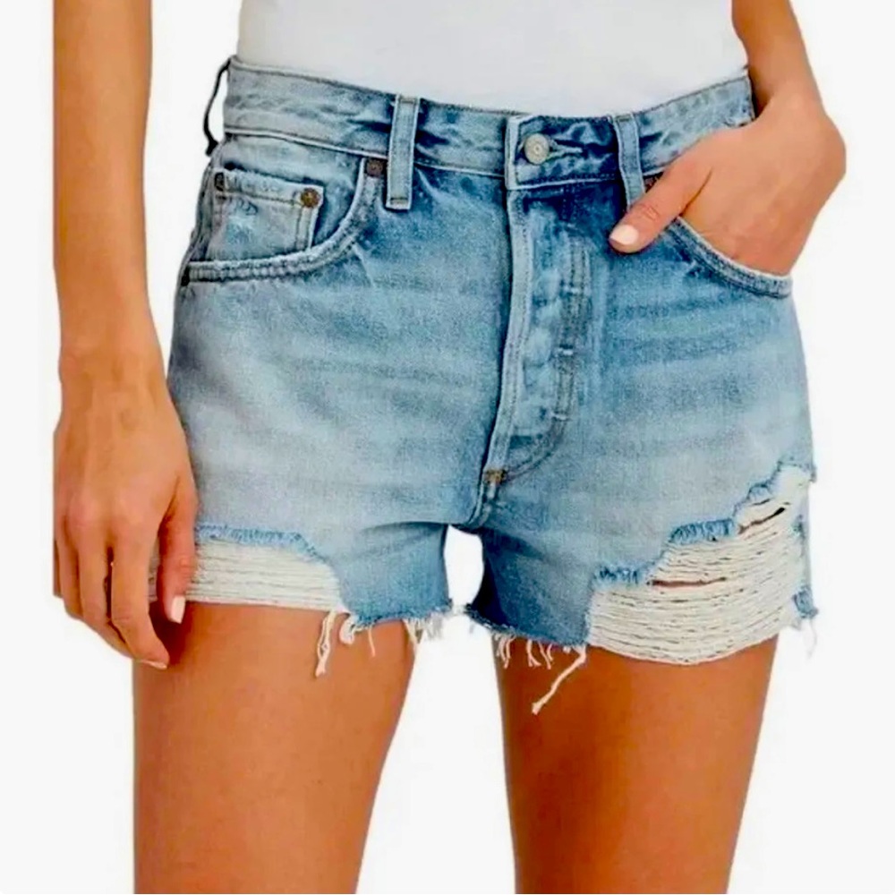 BOYISH - Cody button fly distressed jean shorts size 26 summer